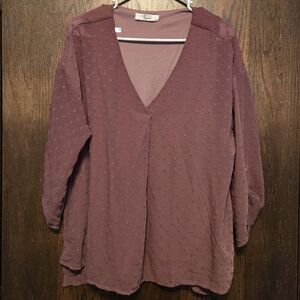 Beacon Apparel Dot Blouse NWOT